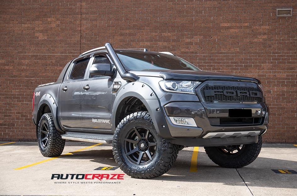 FORD RANGER AVALANCHE MATTE BLACK MILLED FONT